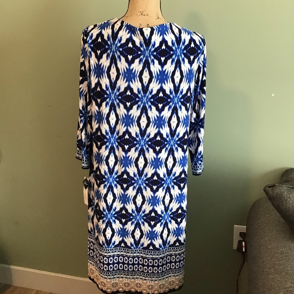 SANDRA DARREN 3/4 SLEEVE KEYHOLE NECKLINE SHIFT DRESS SZ 12 NWT - Picture 6 of 13